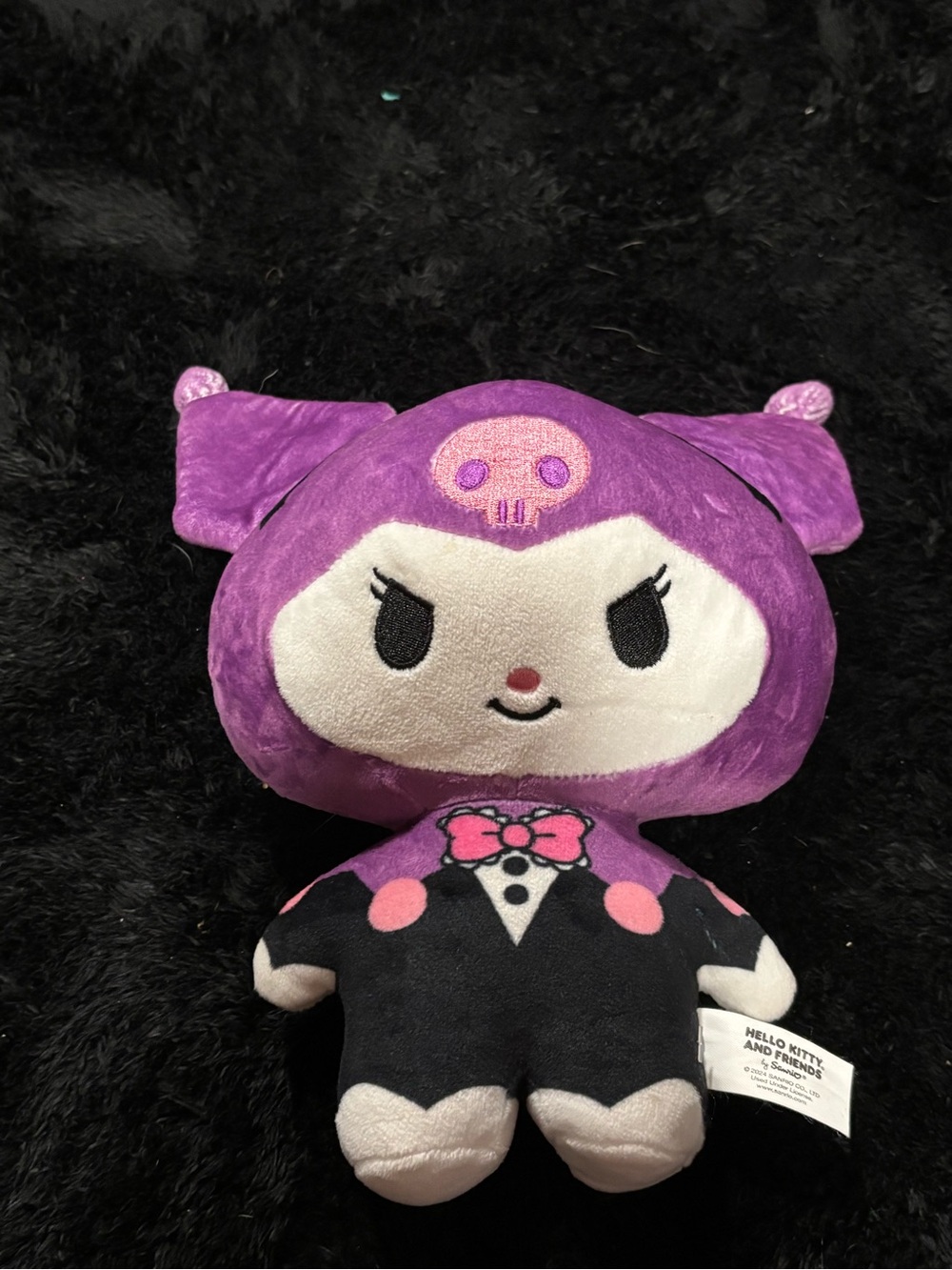 Sanrio Kuromi Plush - Black, White & Pink Details